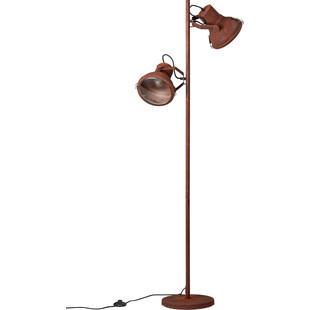 Lampa podłogowa podwójna industrialna Frodo Rdzawo-brązowa marki Brilliant