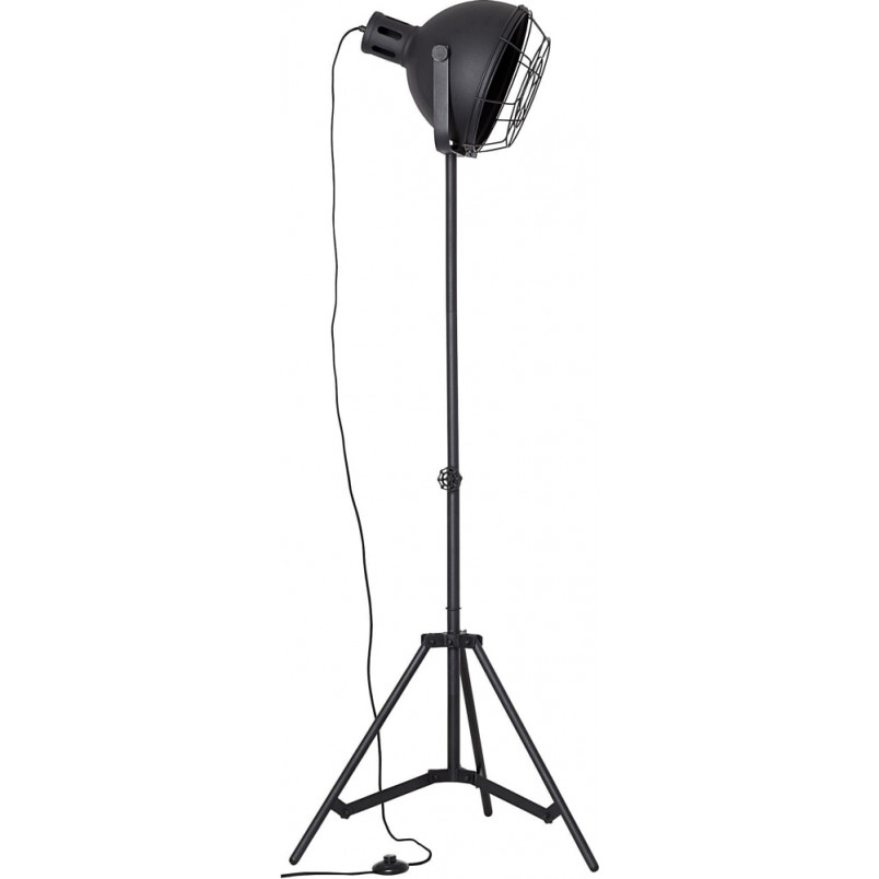 Lampa podłogowa industrialna Jesper Czarna marki Brilliant