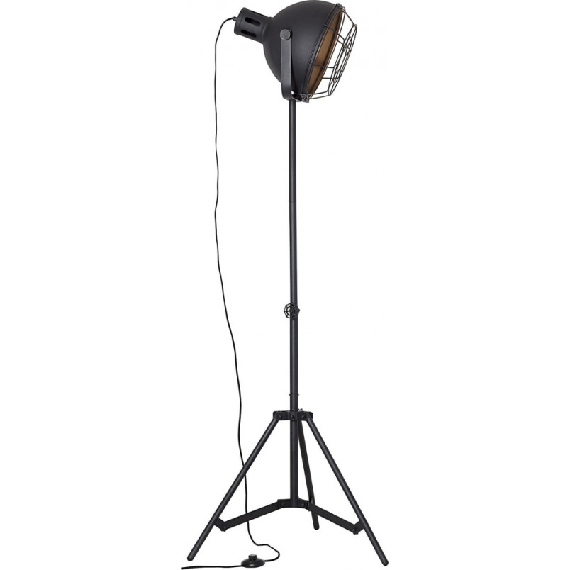 Lampa podłogowa industrialna Jesper Czarna marki Brilliant