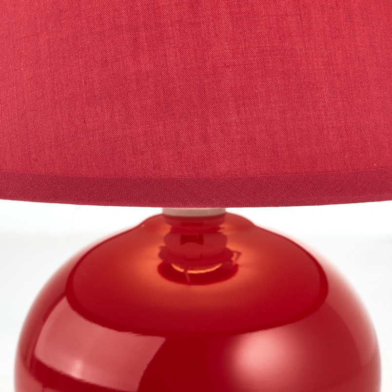 Lampa stołowa ceramiczna z abażurem Primo 20 Czerwona marki Brilliant