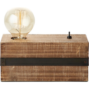 Lampa stołowa drewniana Woodhill Drewno/Antyczny Czarny marki Brilliant
