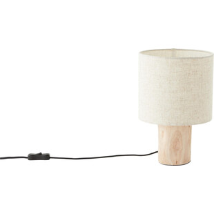 Lampa stołowa drewniana z abażurem Pia beżowy / jasne drewno Brilliant
