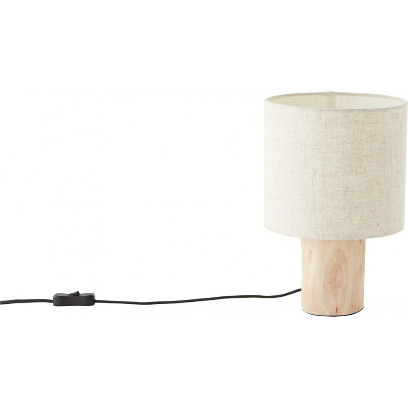 Lampa stołowa drewniana z abażurem Pia beżowy / jasne drewno Brilliant