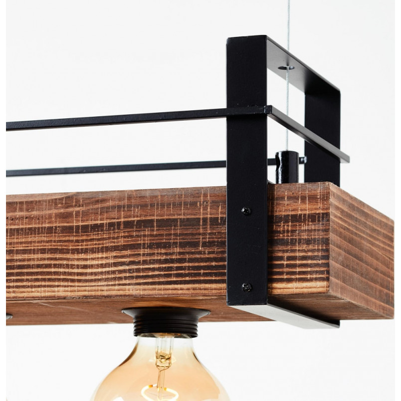 Lampa wisząca belka loft Bankwood III 50cm ciemne drewno Brilliant