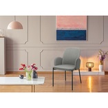 Krzesło tapicerowane fotelowe Perro szare Maduu Studio
