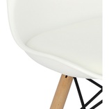 Krzesło skandynawskie z poduszką Norden DSW biały/buk marki D2.Design
