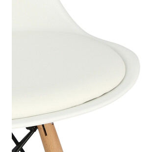 Krzesło skandynawskie z poduszką Norden DSW biały/buk marki D2.Design