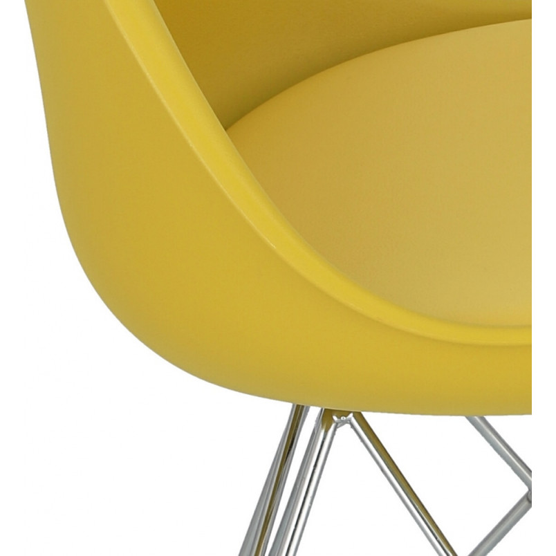 Krzesło nowoczesne z poduszką Norden DSR żółty/chrom marki D2.Design