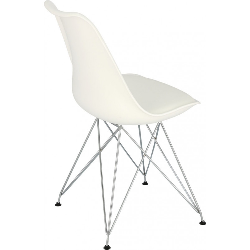 Krzesło nowoczesne z poduszką Norden DSR biały/chrom marki D2.Design