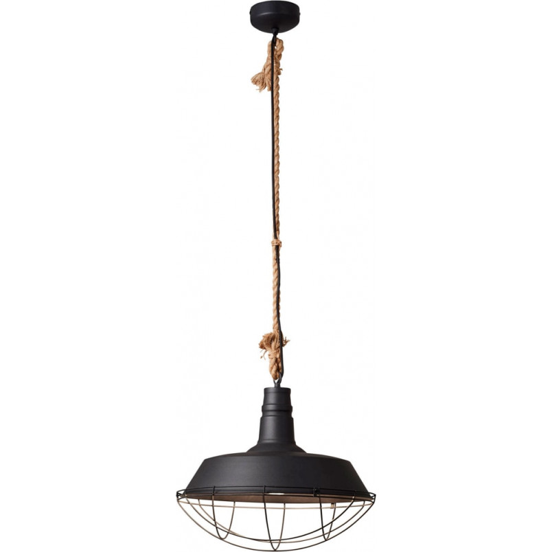 Lampa wisząca industrialna ze sznurem Rope 47 Czarna marki Brilliant
