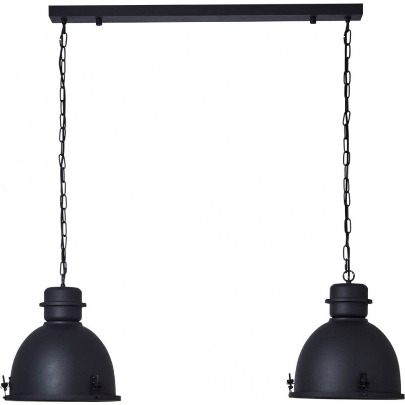 Lampa wisząca industrialna podwójna Kiki 113cm czarna Brilliant