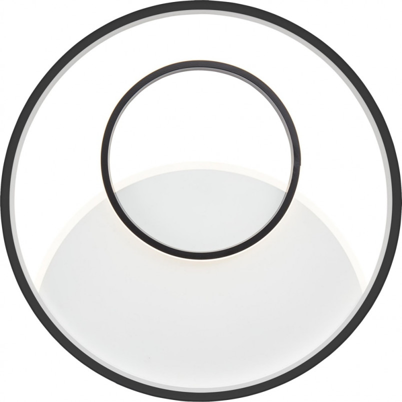 Plafon nowoczesny okrągły Merapi 50cm czarny / biały Brilliant