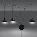 Lampa wisząca potrójna na wysięgniku Abramo III czarna marki Emibig