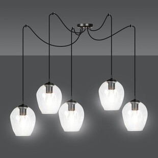 Lampa wisząca szklana "pająk" Level V czarno-przezroczysta marki Emibig