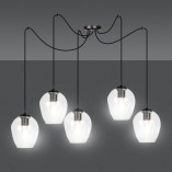 Lampa wisząca szklana "pająk" Level V czarno-przezroczysta marki Emibig