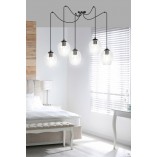 Lampa wisząca szklana "pająk" Level V czarno-przezroczysta marki Emibig