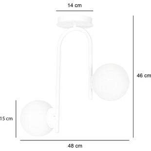 Lampa sufitowa kule szklane Kalf II biała marki Emibig