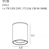 Lampa spot Tub Round LED 6cm H6,5cm czarna MaxLight