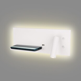 Kinkiet z usb i ładowarką indukcyjną Superior LED biały MaxLight