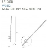 Kinkiet minimalistyczny łazienkowy Spider LED 79cm biały MaxLight