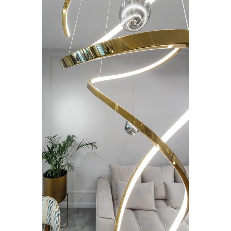Lampa wisząca glamour Ritz LED 60cm złota MaxLight