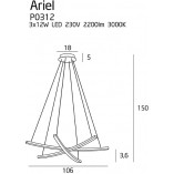 Lampa wisząca nowoczesna ściemniana Ariel LED 106cm miedziana MaxLight