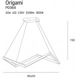 Lampa wisząca nowoczesna Origami LED 85cm biała MaxLight