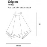 Lampa wisząca nowoczesna Origami LED 55cm biała MaxLight