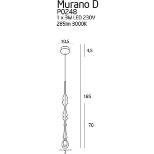 Lampa wisząca szklana Murano LED D 7cm przezroczysta MaxLight