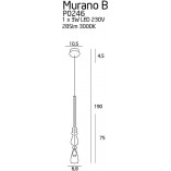 Lampa wisząca szklana Murano LED B 6,8cm przezroczysta MaxLight