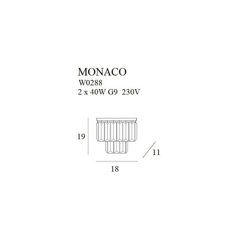 Kinkiet kryształowy glamour Monaco złoty MaxLight