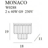 Kinkiet kryształowy glamour Monaco złoty MaxLight
