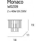 Kinkiet kryształowy glamour Monaco chromowany MaxLight