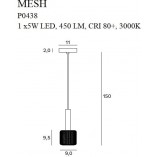 Lampa wisząca ażurowa Mesh 9cm czarno-złota MaxLight