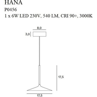 Lampa wisząca minimalistyczna Hana LED 17,5cm czarna MaxLight