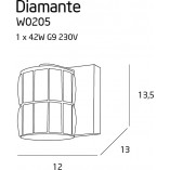 Kinkiet kryształowy glamour Diamante 12cm chrom MaxLight