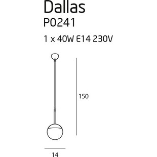 Lampa wisząca szklana kula Dallas 14cm złota MaxLight