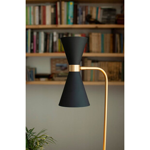 Lampa biurkowa designerska Cornet LED czarno-złota MaxLight