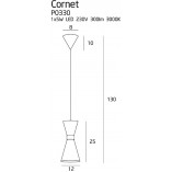 Lampa wisząca designerska Cornet LED 12cm czarno-złota MaxLight