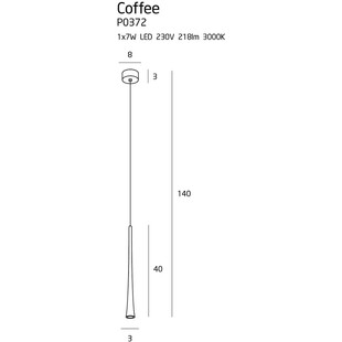 Lampa wisząca minimalistyczna Coffee Mini LED 3cm czarna MaxLight