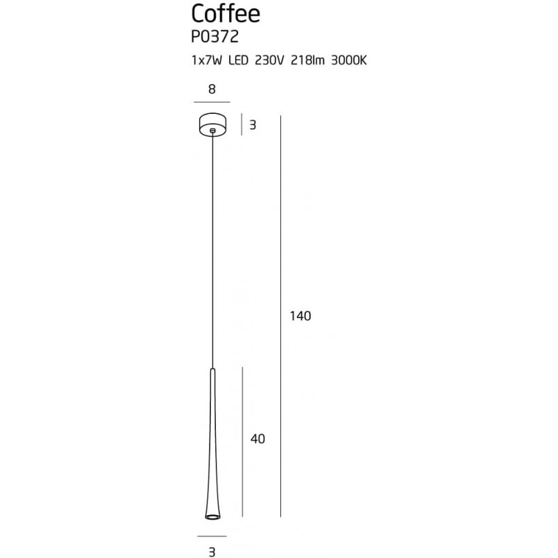 Lampa wisząca minimalistyczna Coffee Mini LED 3cm czarna MaxLight