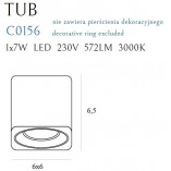 Lampa spot Tub Square LED 6cm biała MaxLight