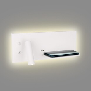 Kinkiet z usb i ładowarką indukcyjną Superior LED left biały MaxLight