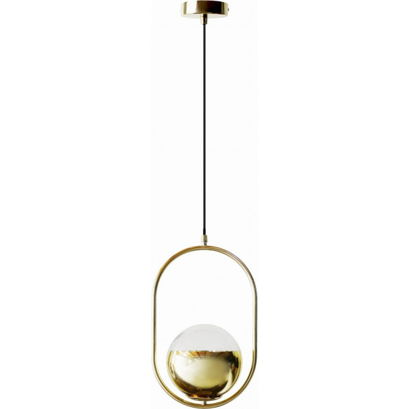Lampa wisząca szklana kula glamour Vogue 25cm złota Auhilon
