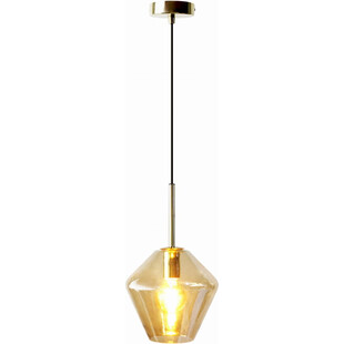 Lampa wisząca szklana retro Bohemia 23cm bursztynowa Auhilon