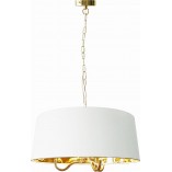 Lampa wisząca glamour z abażurem Manhattan 50cm biało-złota Auhilon