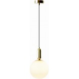 Lampa wisząca szklana kula Flossy 25cm biało-złota Auhilon