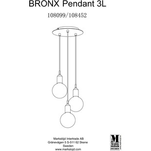 Lampa wiszące "żarówki" na kablu Bronx III 25cm czarna Markslojd