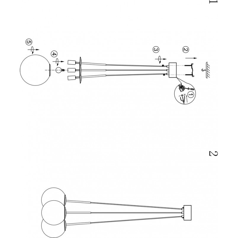 Lampa wisząca 3 szklane kule Dione dymiony / antyczny Markslojd
