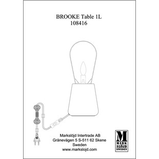 Lampa stołowa loft szklany klosz Brooke brusztynowy / czarny Markslojd